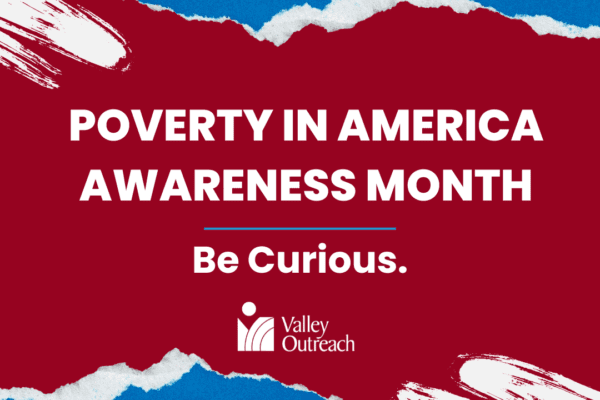 graphic with the words poverty in America awareness month