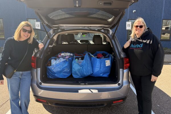 Clothing donation to HIRED